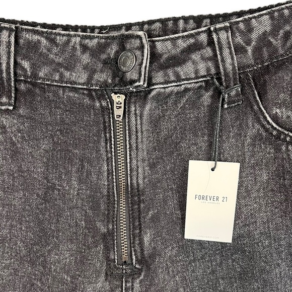 NEW Forever 21 High Rise Baggy Wide Leg Barrel Jeans Black Wash US 28 Grunge - Picture 8 of 10